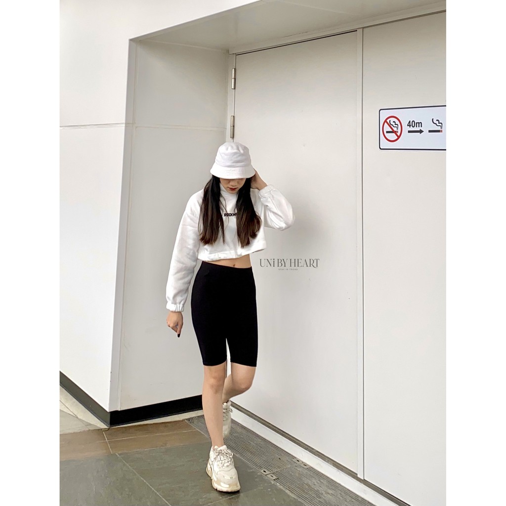 Áo nỉ nữ Rock More Crop Top CRT015 dáng ngắn, nỉ bông dày dặn - Uni By Heart | BigBuy360 - bigbuy360.vn