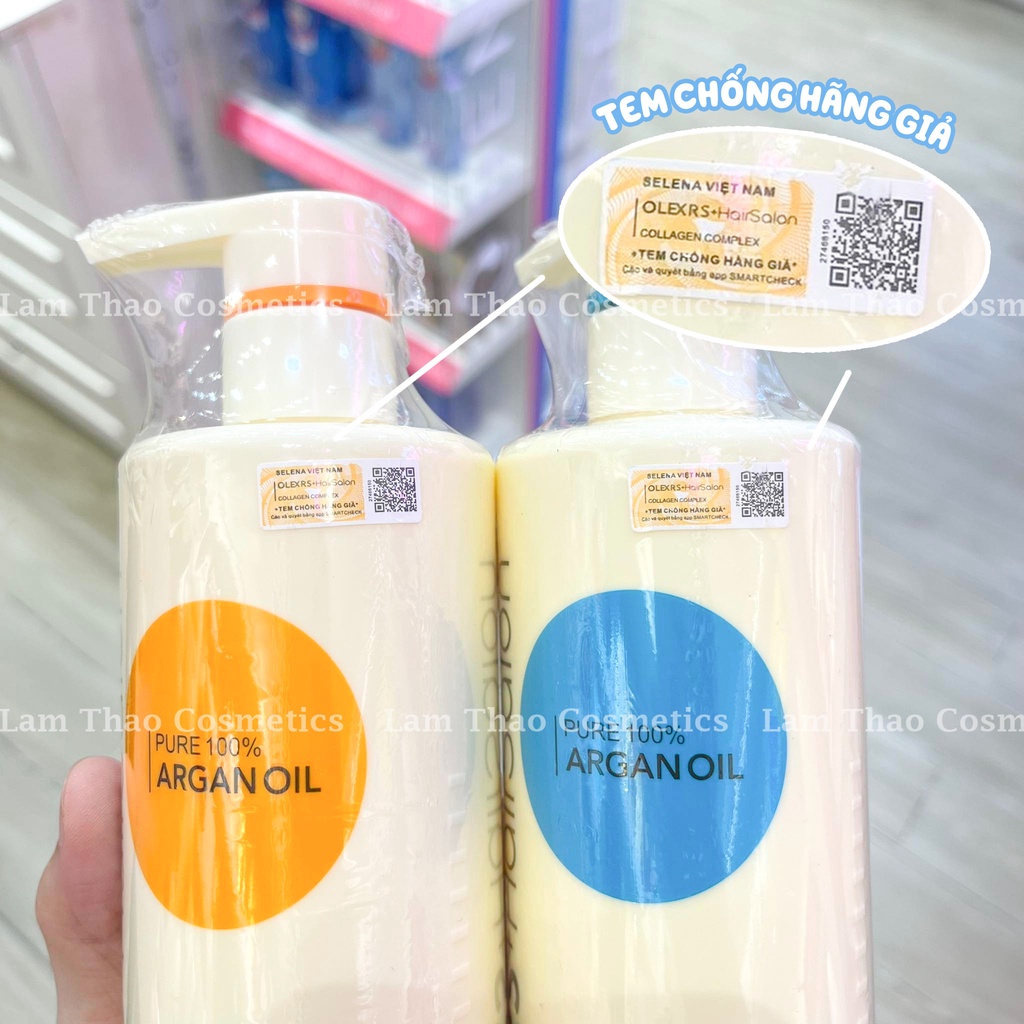 Bộ Gội Xã Ngăn Ngừa Rụng Tóc Olexrs + Hair Salon Puren 100% Argan Oil