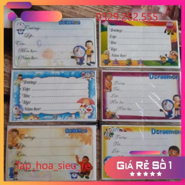 Set 10 Nhãn vở hình decal siêu cute có sẵn keo dán