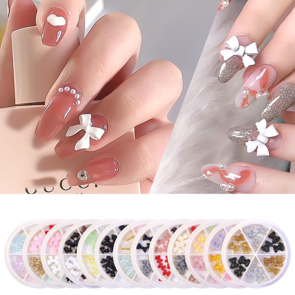 1 Hộp Phụ Kiện Nơ Trang Trí Móng Tay Nghệ Thuật Sáng Tạo DIY|Phụ Kiện Trang Trí Móng Tay Xinh Xắn