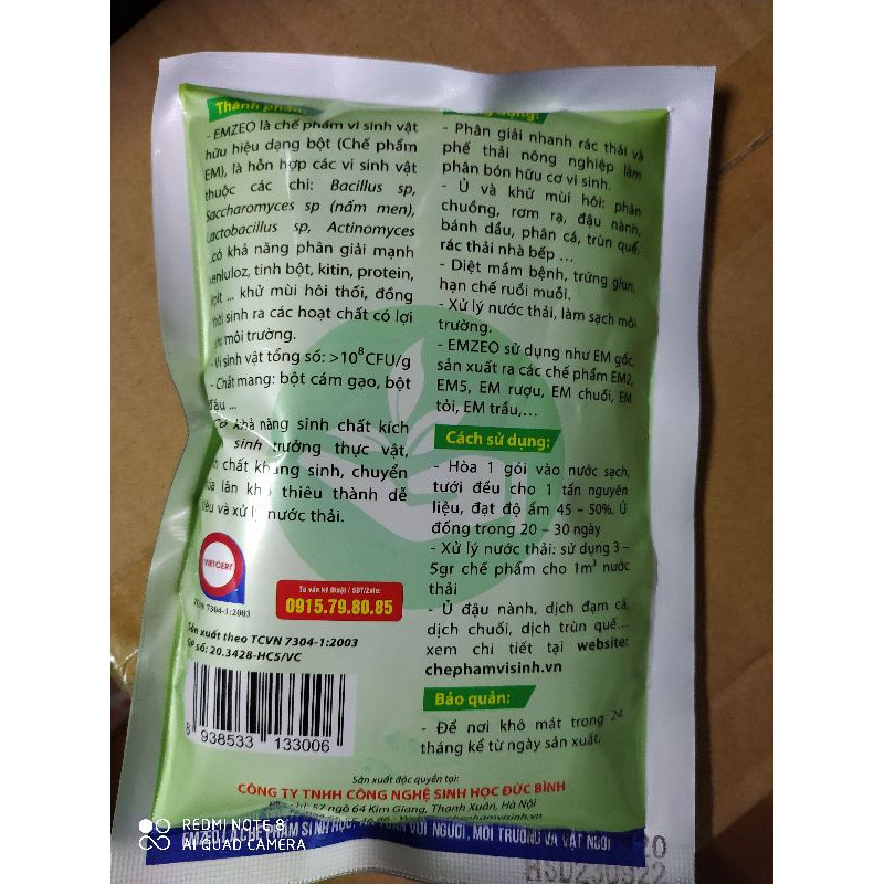 Chế phẩm vi sinh EMZEO ủ phân xử lí rác thải hữu cơ 200g