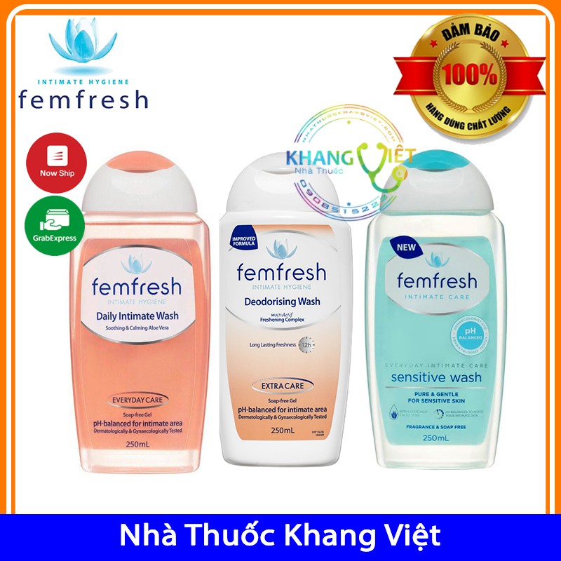 Dung dịch vệ sinh phụ nữ [ÚC] Femfresh nhiều loại -  250ml - Chính hãng