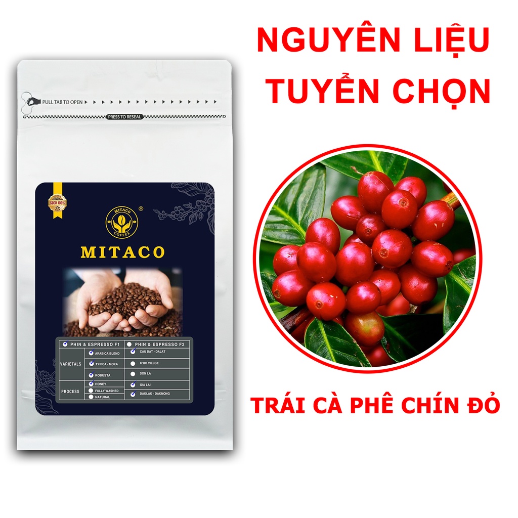 Cà phê nguyên chất Thượng Hạng F1 MITACO COFFEE (Gói 250g)