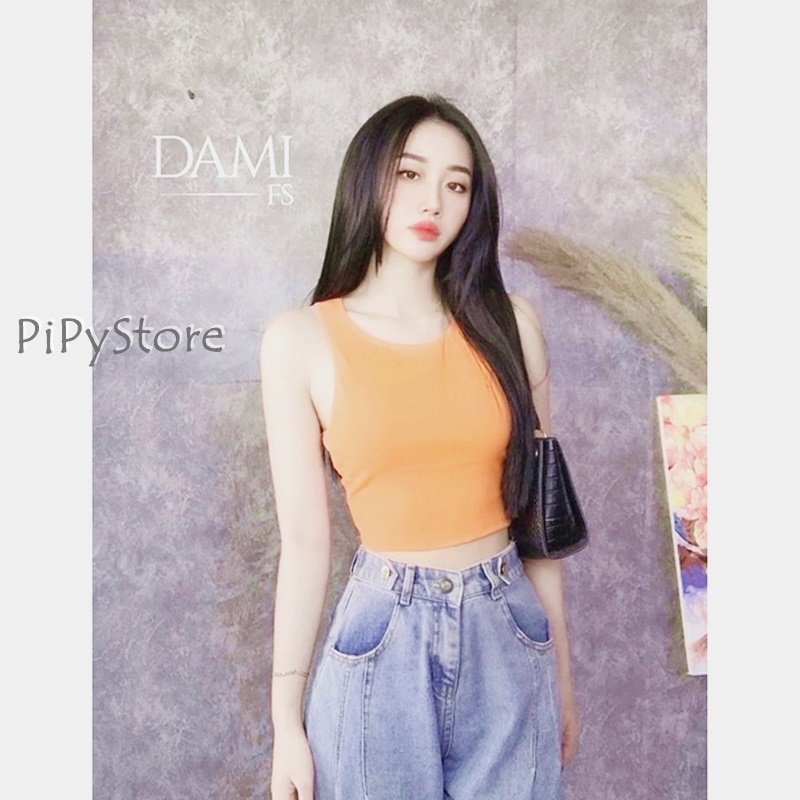 ÁO croptop BA LỖ NGƯỢC VẢI THUN TRƠN LACA STORE, áo ctr kiểu sát nách nữ