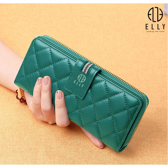 Ví nữ cầm tay thời trang cao cấp ELLY xanh , đen phong cách trẻ trung hiện đại bảo hành 3 tháng – EVH69