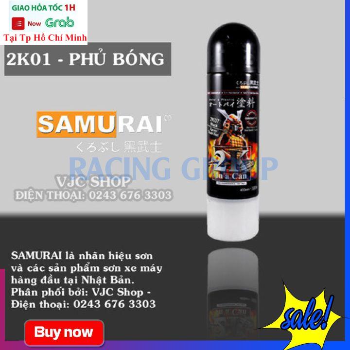 Sơn Xịt Xe Máy Chính Hãng Samurai 2K01 - Sơn Xịt Phủ Bóng Bám Dính Tốt Màu Bền Đẹp