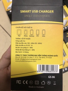 Củ Sạc Genshai GS06 dẹp 1A