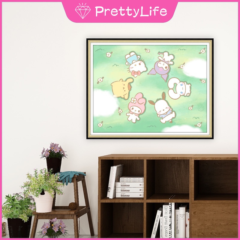 Bộ Tranh Đính Đá 5D Tự Làm Hình Kuromi/Stellallou Trang Trí Nhà Cửa 50x40cm