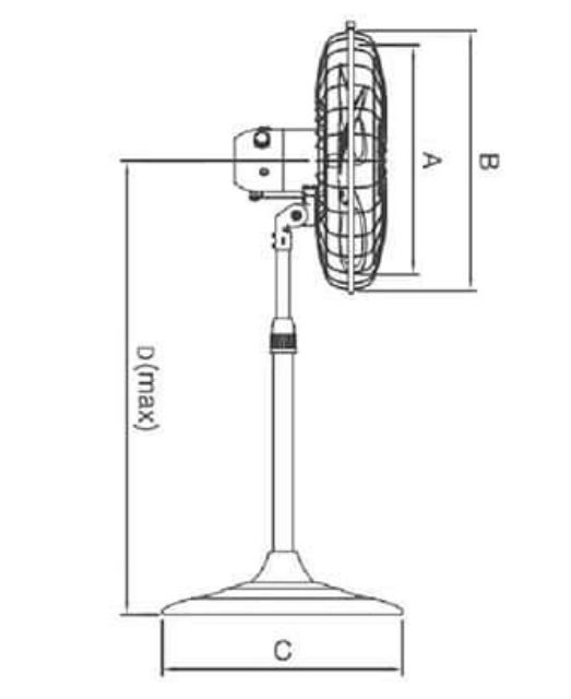 Quạt cây công nghiệp Komasu KM 500 IN (Lồng mạ cánh tai voi)