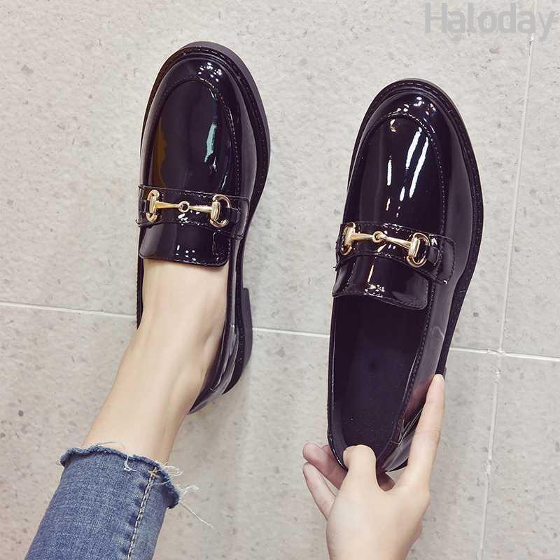 Giày Lười Da Size Lớn 32-45 Plus Size 41 42 Thời Trang Retro Nhật Bản Dành Cho Nữ / 43 Plus