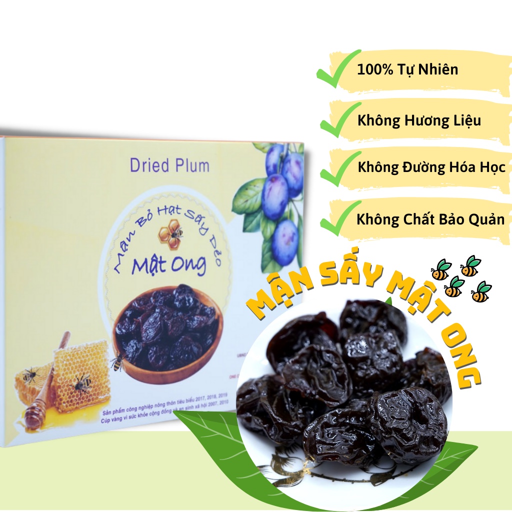 Mận Mộc Châu Sấy Dẻo mật ong không hạt (240g) - Đặc Sản Mộc Châu, ăn vặt tiện lợi