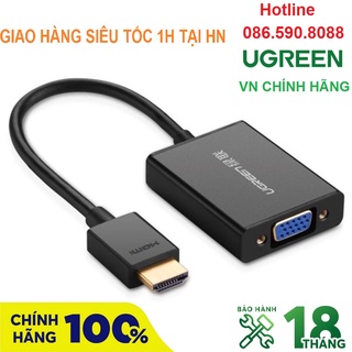 Cáp chuyển đổi hdmi sang vga có audio ugreen 40233 vỏ nhôm - hàng chính hãng bảo hành 18 tháng