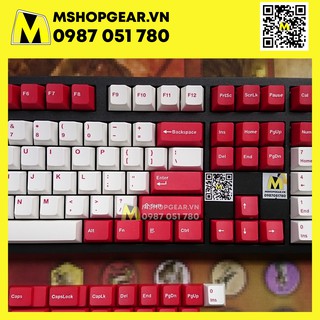 Keycap Red white  thick pbt Oem profile Doubleshot 123 keys