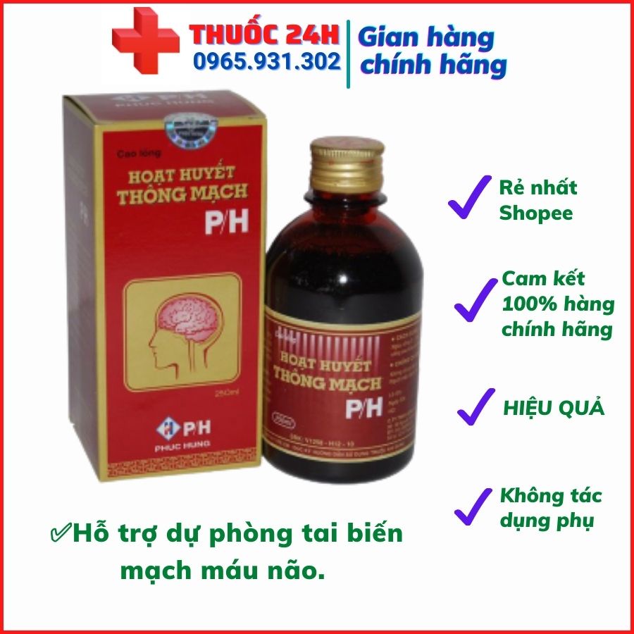 💊💊 Hoạt huyết Thông Mạch PH  - hoạt huyết dưỡng não dạng cao lỏng giúp giảm đau đầu, mất ngủ, hoa mắt.