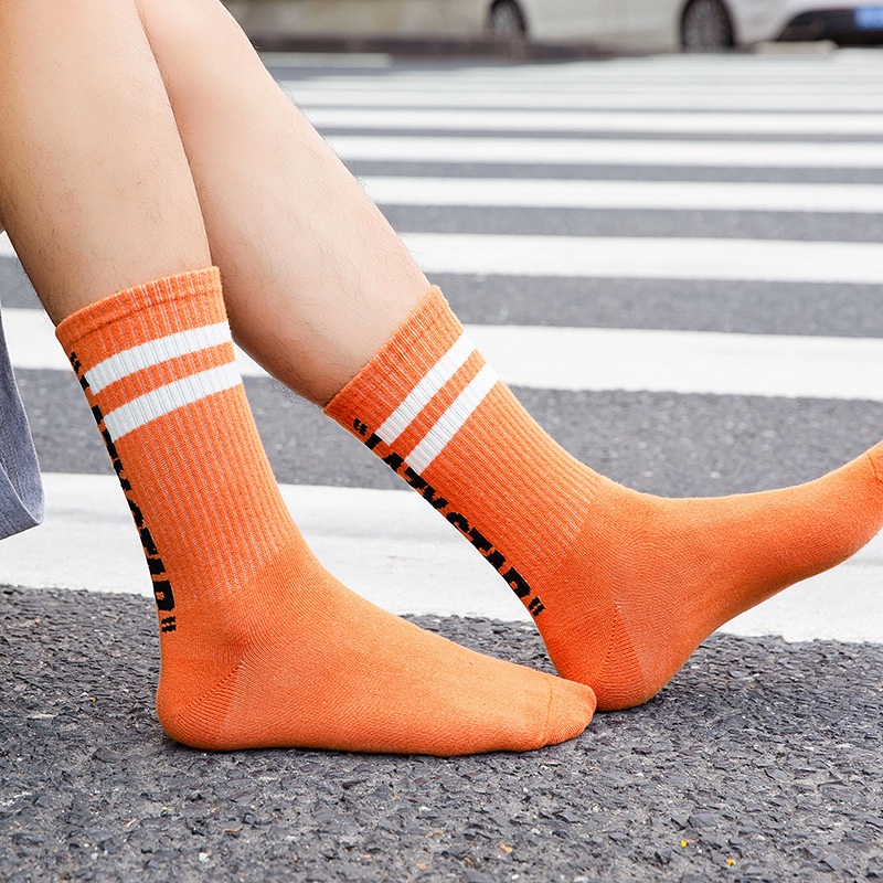 Vớ cotton Nguyên Chất in Chữ Đơn Giản Thời Trang Thu Đông Mới Cho Nam