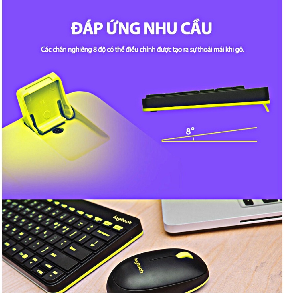 Bàn phím và chuột không dây Logitech MK240 Nano - 2.4Ghz