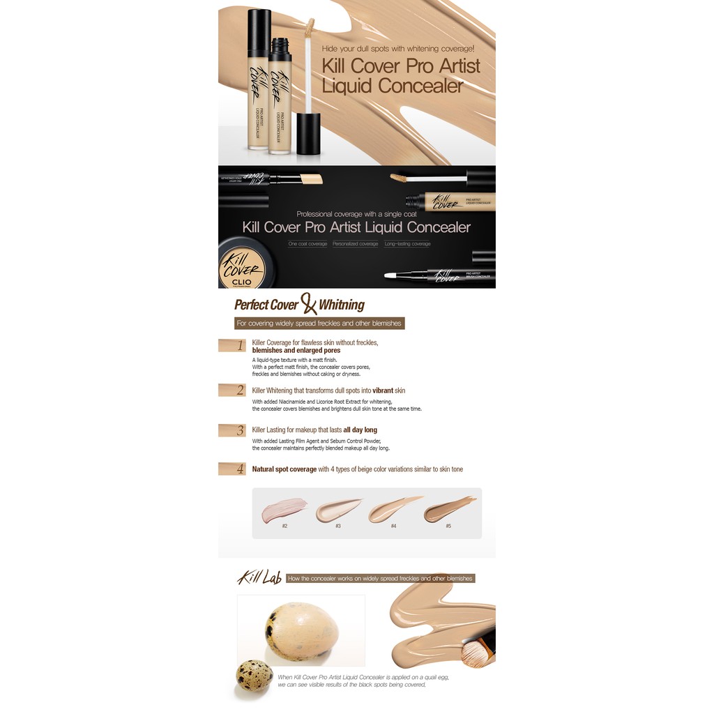 Set che khuyết điểm toàn diện Clio Kill Cover Pro Artist Liquid Concealer - 3 món (Màu 03BY - da sáng, da tự nhiên) | BigBuy360 - bigbuy360.vn