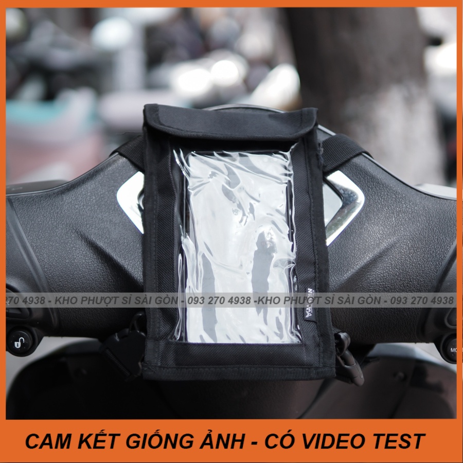 Túi Grab treo đầu xe máy MINI đựng điện thoại cảm ứng được chạy shipper - giao hàng MINI