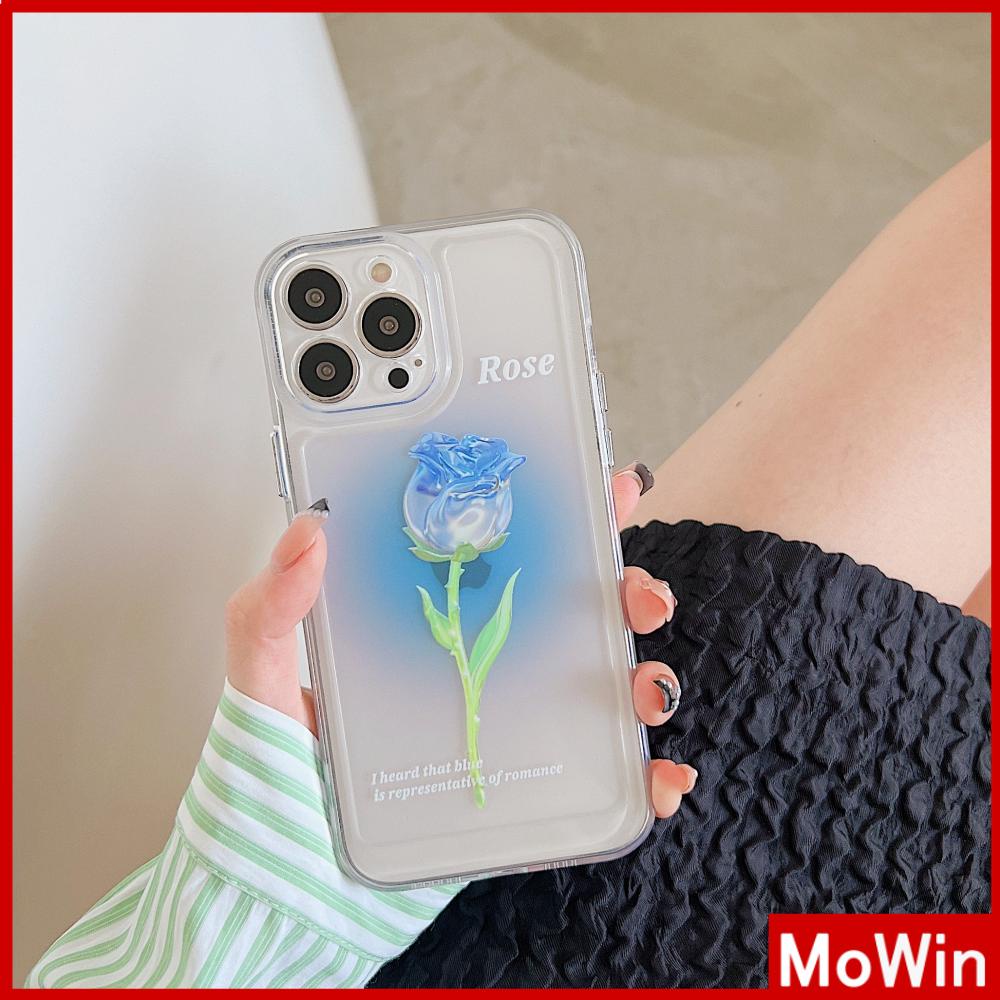 Ốp điện thoại silicoon mềm họa tiết hoa hồng xanh thích hợp cho Iphone 11 13 pro max 12 pro max 7plus xr