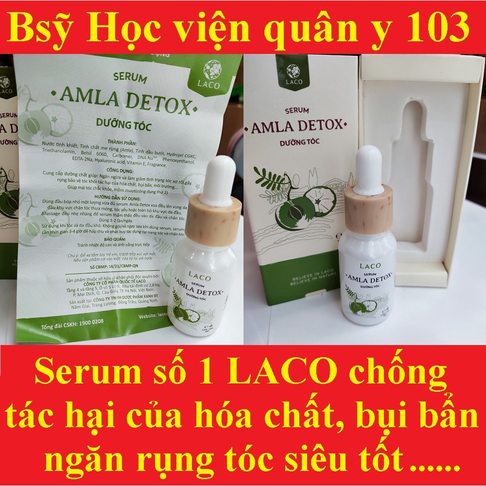 Serum amla detox LACO kích mọc tóc - xịt dưỡng tóc ngăn rụng tóc, mái tóc dày đẹp tự nhiên