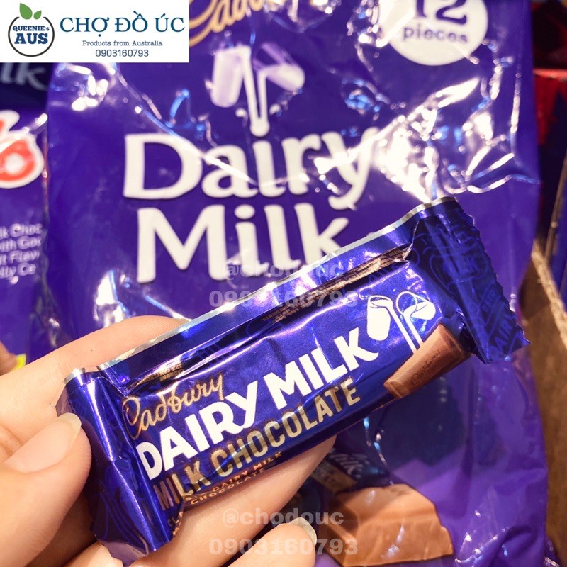 🍫Chocolate sữa Cadbury Dairy Milk gói 12 thanh - nhập Úc 🇦🇺