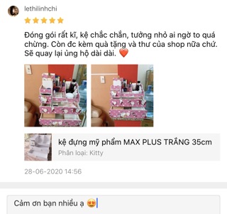 Kệ đựng mỹ phẩm chống bụi MAX PLUS hello kitty 35cm