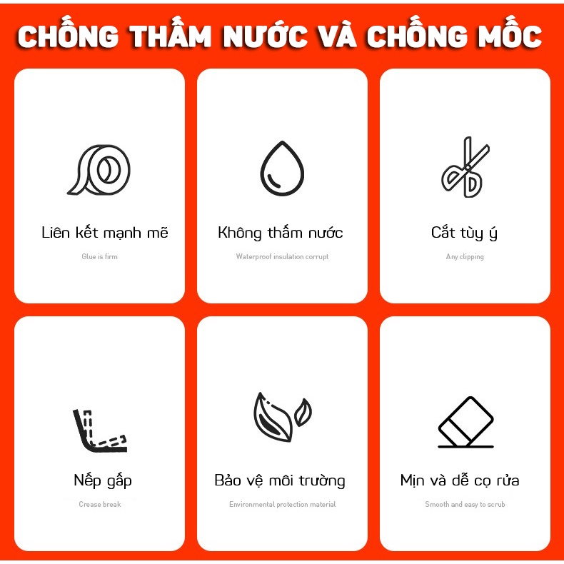 Cuộn Băng Keo Silicon Dán Viền Nhà Bếp, Bồn Cầu Chống Thấm Nước, Chống Mốc Dài 6m DOKEY99