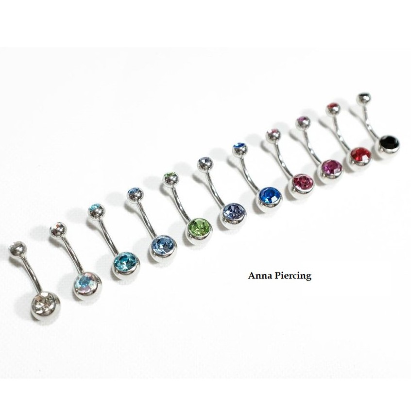 1 chiếc khuyên rốn basic JOLLY nhiều màu sắc dùng trong xỏ khuyên piercing