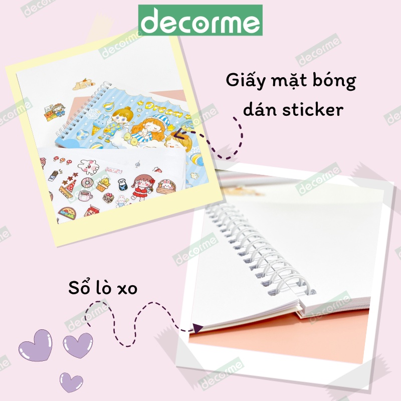 Sổ chiết và lưu trữ sticker washi size A5 có lò xo Decorme Sổ bảo quản hình dán washi tape