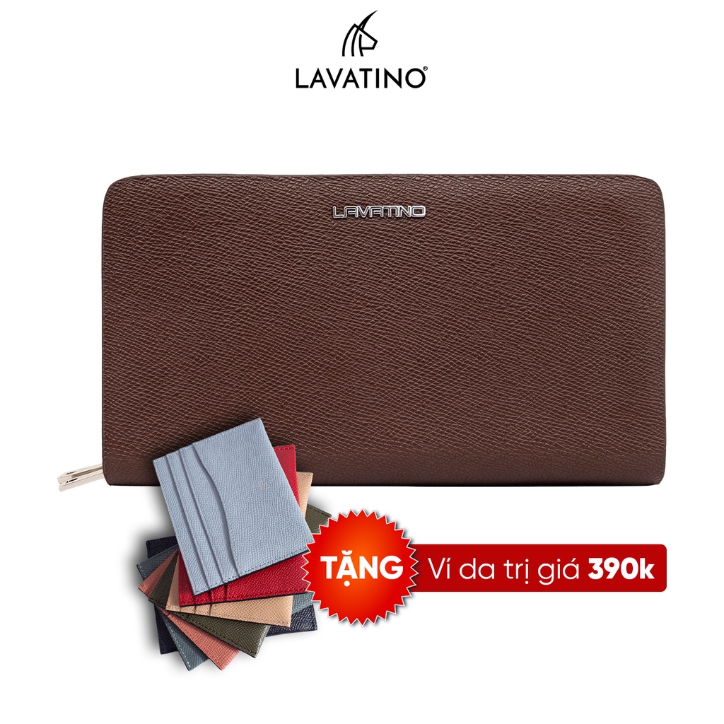 [Tặng Ví Card LUFY 04] Ví Cầm Tay PATRICK Clutch Da Bò Thật Cao Cấp Thiết Kế 2 Khoá Chính Hãng LAVATINO - CLB12