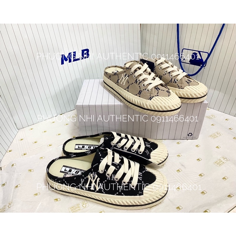 Giày MLB Mule Dia Monogram full box tag chính hãng