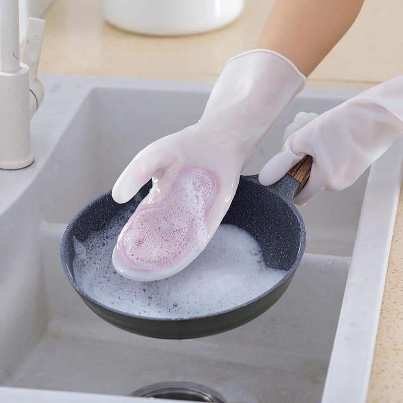 Găng tay rửa bát đa năng silicon tạo bọt, tiện lợi