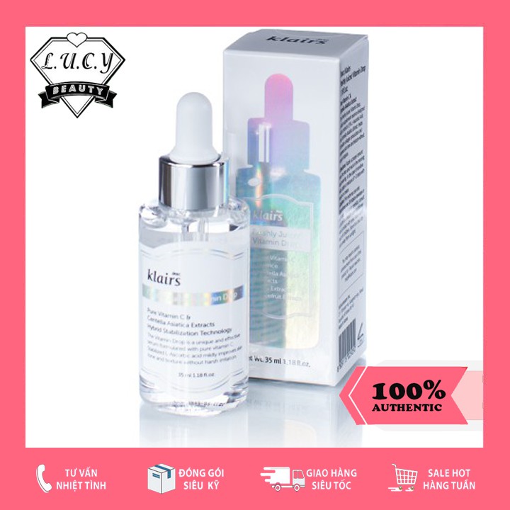 Hàng Hàn- Serum tinh chất trắng da , mờ thâm nám Klairs Freshly Juiced Vitamin Drop 35ml