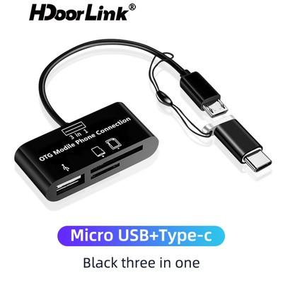 Đầu đọc thẻ nhớ HdoorLink Type-c Micro USB SD TF 3 trong 1 tiện lợi cho máy tính bảng Samsung