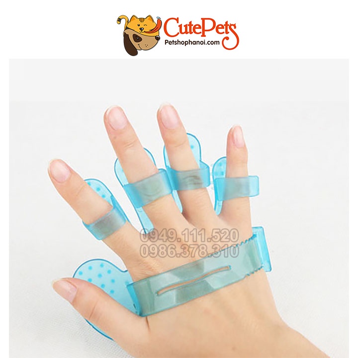 Găng tay nhựa tắm cho chó mèo - Phụ kiện thú cưng Hà Nội