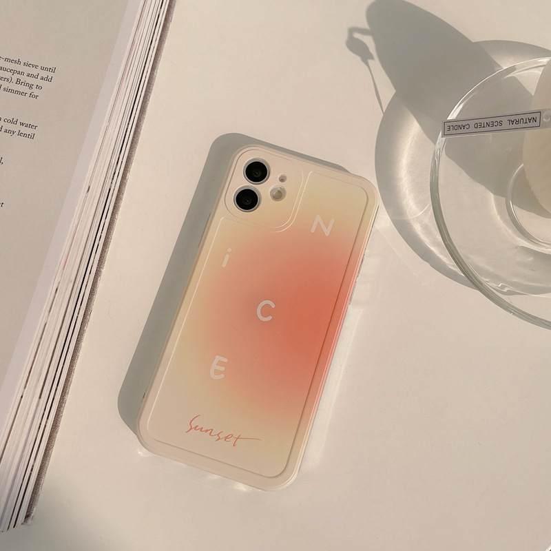 Ốp iphone 11 Ốp điện thoại silicon tpu màu hoàng hôn gradient cho iPhone 11 Pro Max X