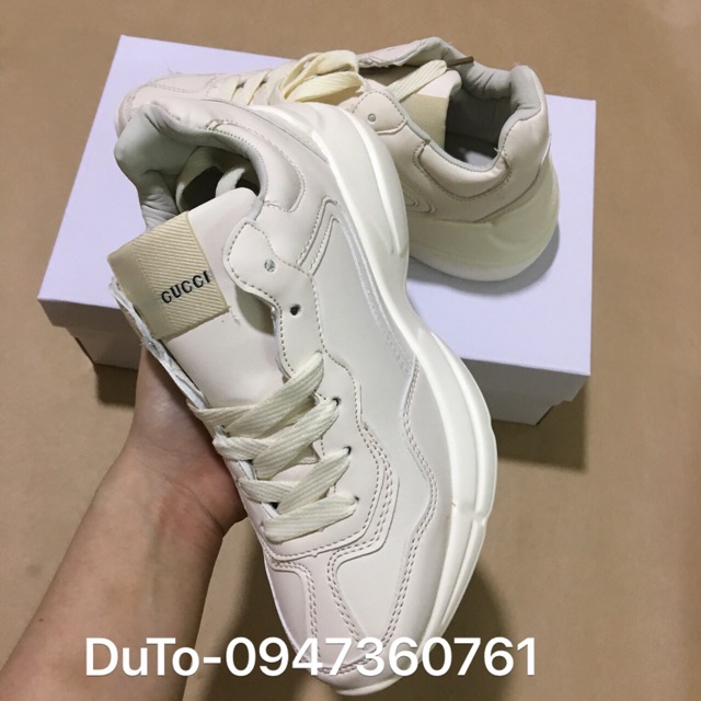 [SALE SỐC-SẴN HÀNG] Giày 𝐆𝐮𝐜𝐜𝐢 chunky trơn màu kem size 36->44 NAM NỮ | BigBuy360 - bigbuy360.vn