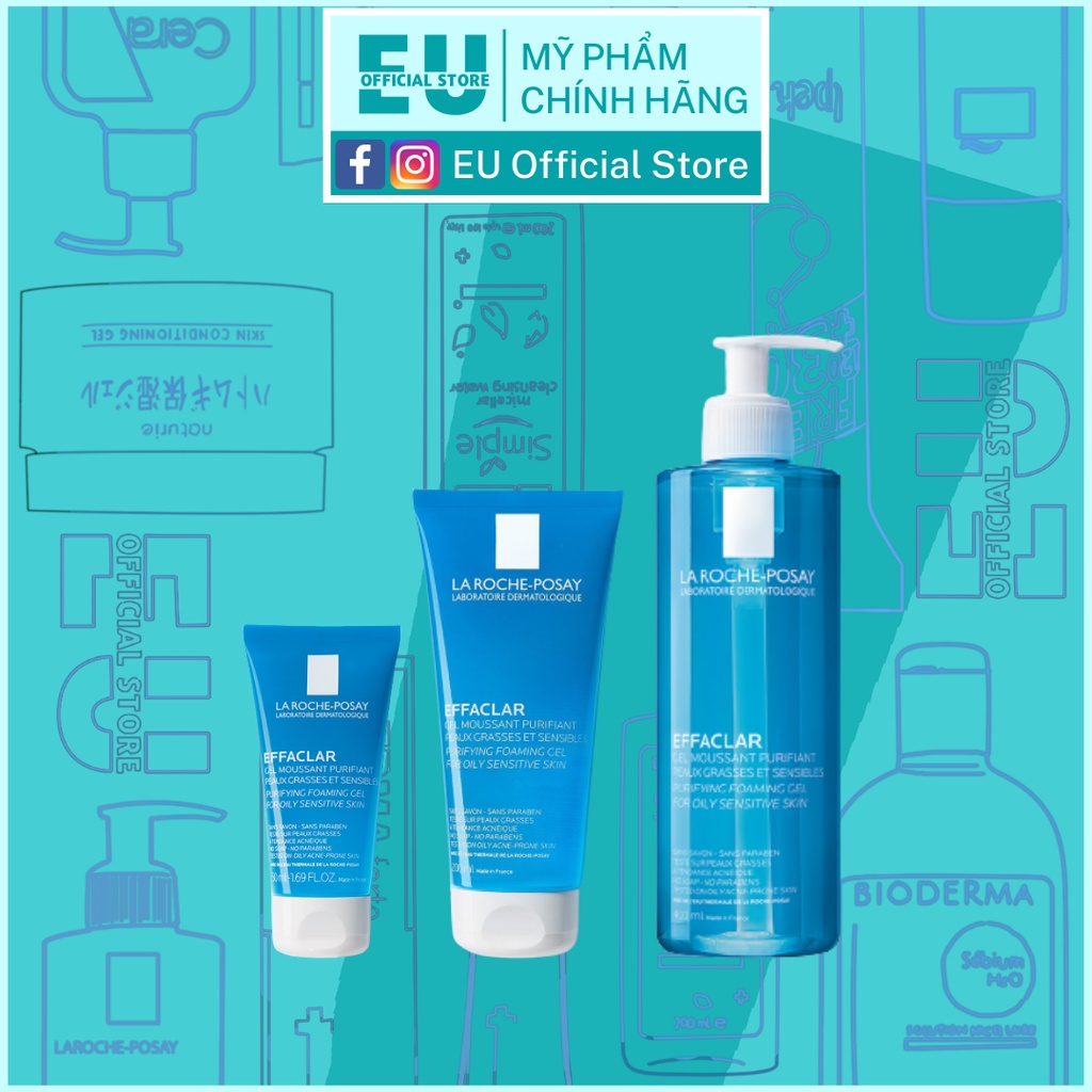 [Loại 50ml] Sữa rửa mặt La Roche Posay cho da dầu mụn, nhạy cảm La Roche-Posay Effaclar Purifying Foaming Gel