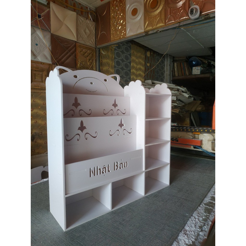 Kệ sách cho bé hình gấu kèm 5 ngăn đựng đồ