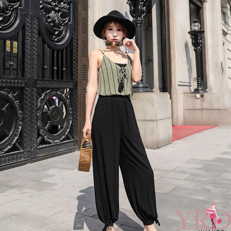 Quần Dài Lưng Thun Ống Suông Nữ Màu Trơn | BigBuy360 - bigbuy360.vn