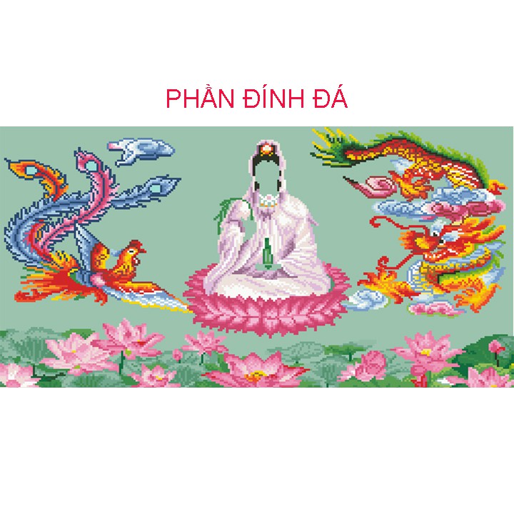 Tranh đính đá Phật Bà LV084 - tự đính