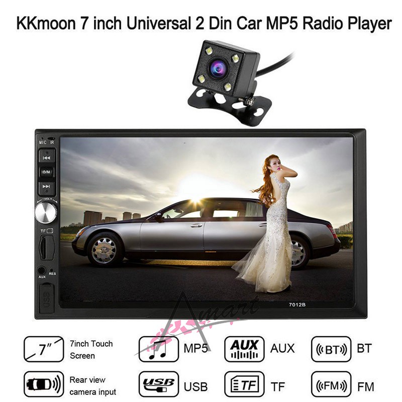 Máy nghe nhạc MP5 đa phương tiện hỗ trợ màn hình 7 inch 2 din HD dành cho ô tô