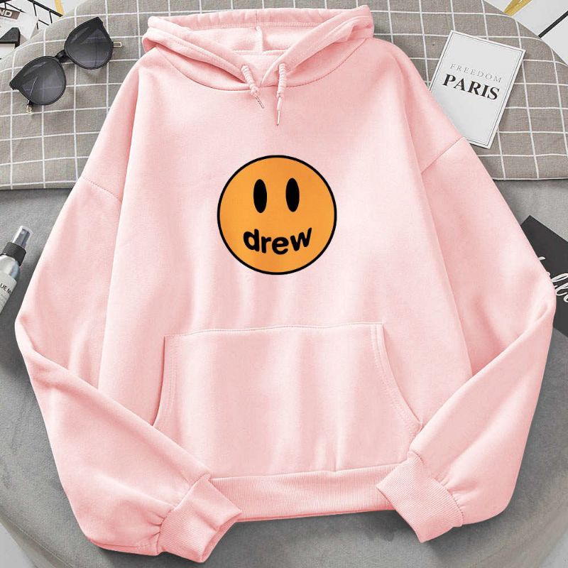 Áo hoodie unisex nỉ in mặt cười dreww size 35- 70kg