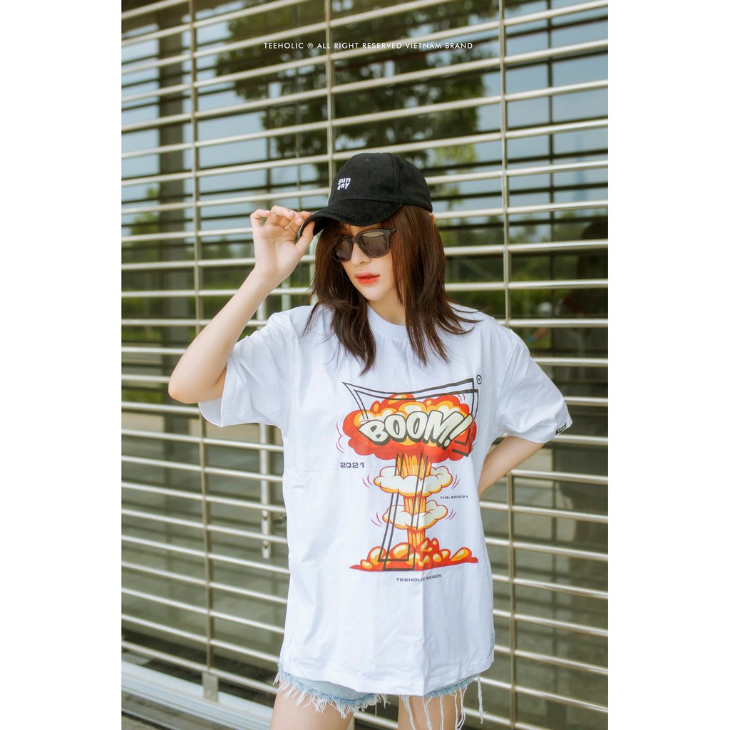 Áo Thun Unisex TeeHolic In Hình Vụ Nổ Màu Trắng THS