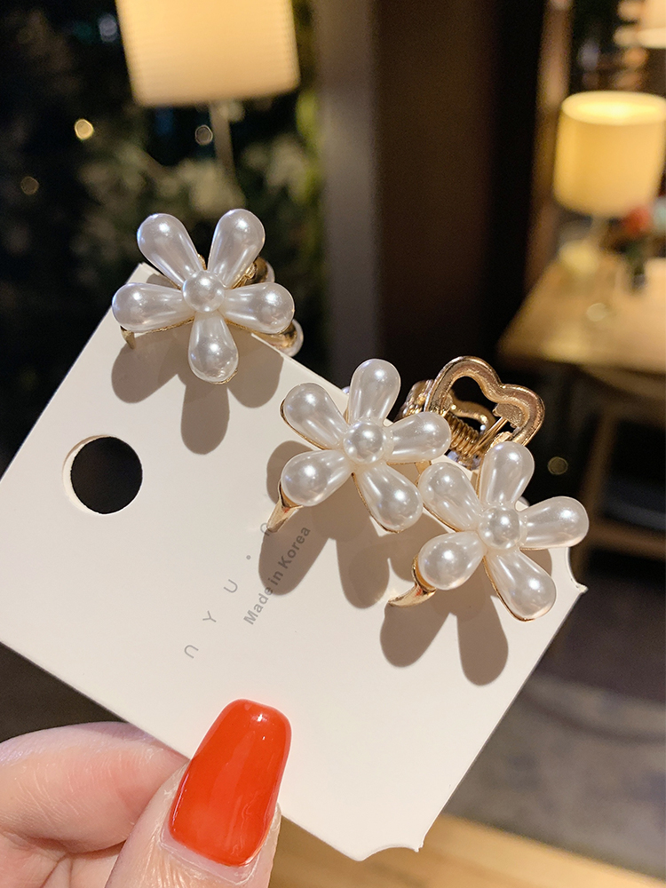 Kẹp Tóc Hình Hoa Đính Ngọc Trai Nhân Tạo Phong Cách Hàn Quốc