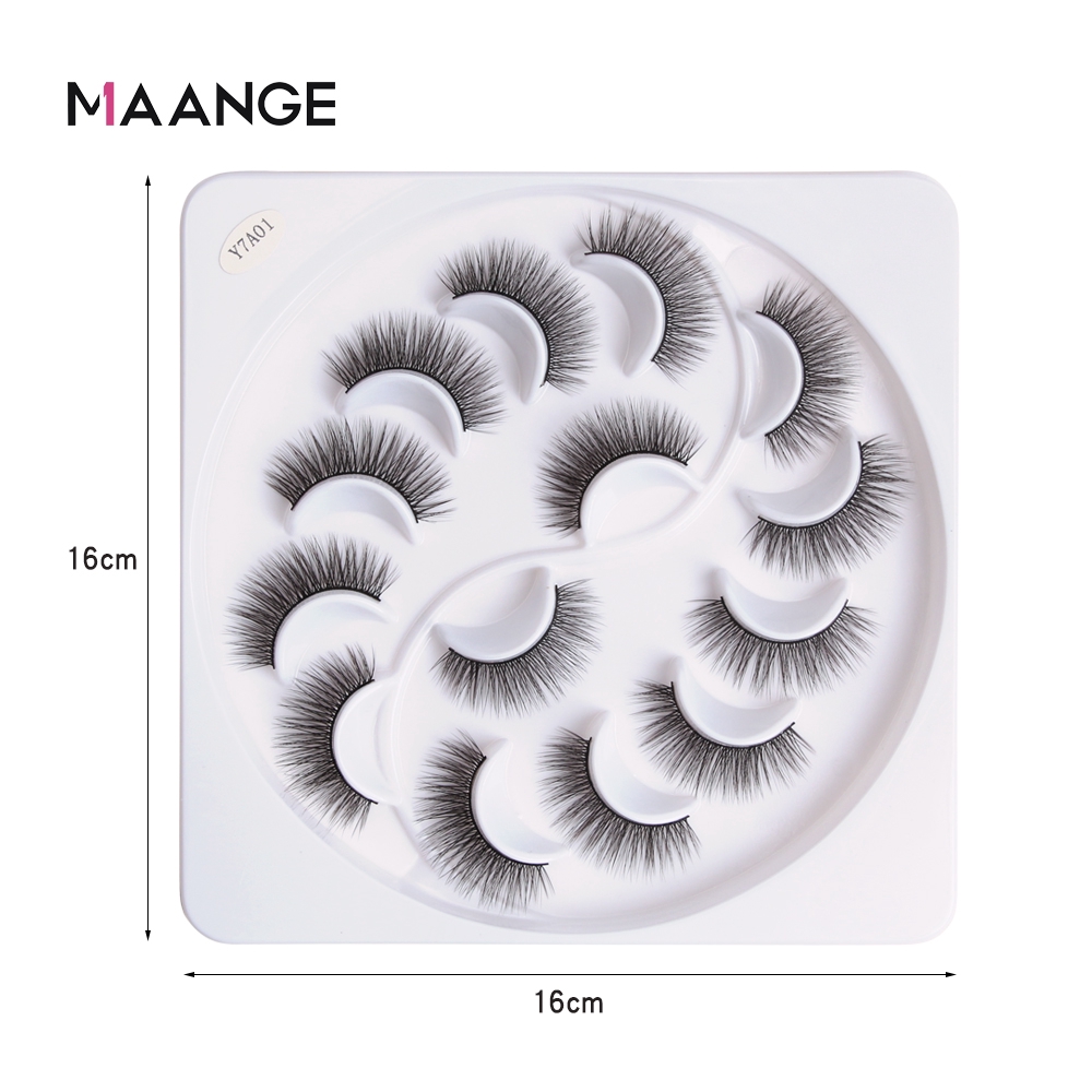 7 Cặp Lông Mi Giả MAANGE 3D Mẫu Mới Làm Từ Lông Chồn Tự Nhiên