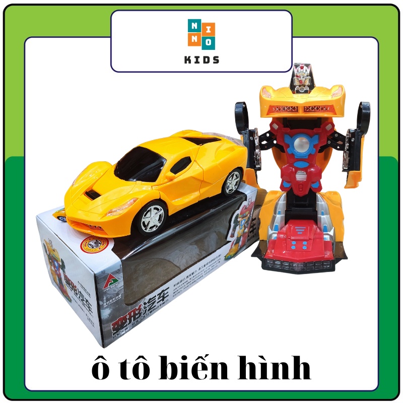 Xe ô tô đồ chơi biến hình robot siêu nhân cho bé, xe hơi đổi hình có âm thanh chạy bằng pin cho trẻ em 2 3 4 5 6 tuổi