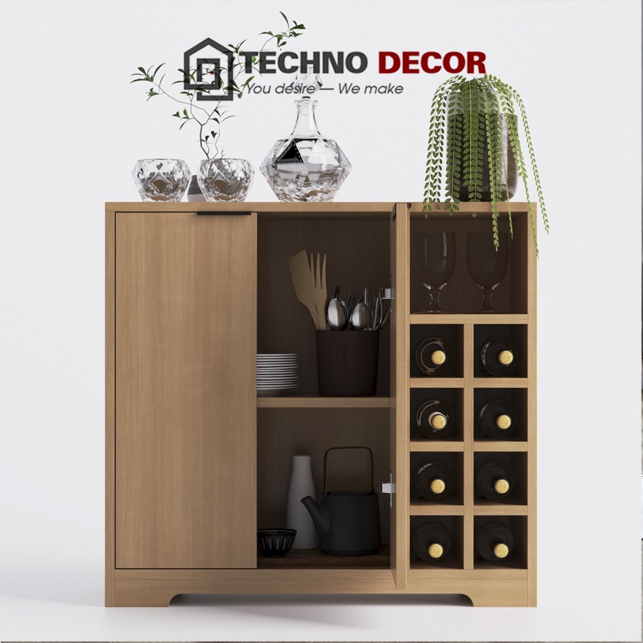 Tủ Gỗ Đa Năng 2 Cánh 9 Ngăn Dễ Dàng Tháo Lắp Decor Phòng Khách TechnoDecor Kệ Gỗ Nhiều Ngăn