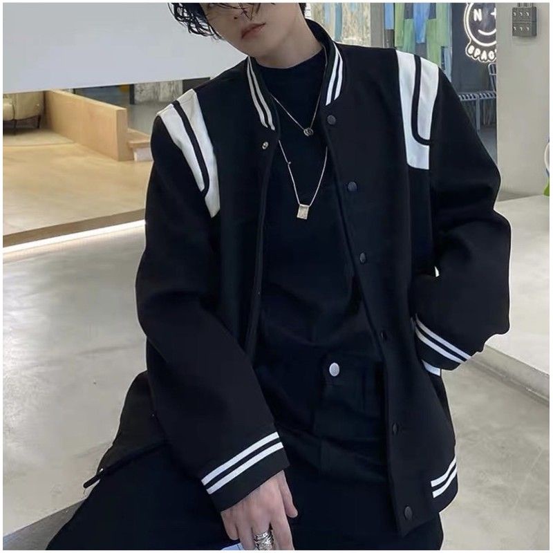 XPstore Áo khoác bomber jacket Đen viền Trắng form unisex (Ảnh thật)