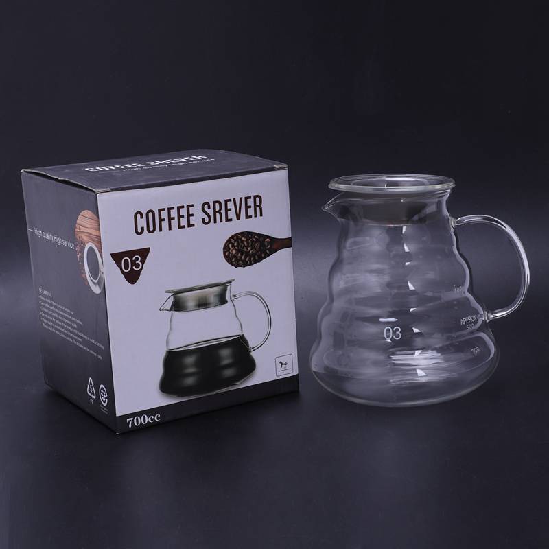 V60 Pour Over Glass Range Server Carafe Drip Pot Coffee Kettle Brewer Barista Percolator Clear 800M